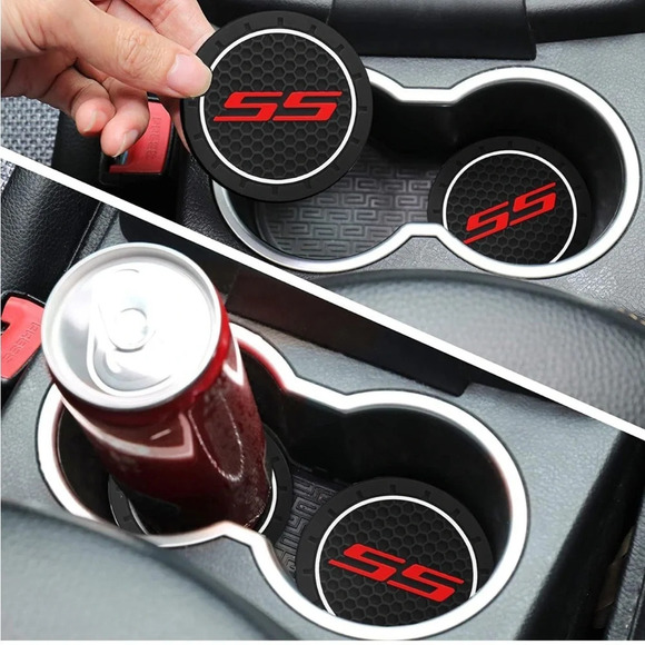 🆕 Chevy Camaro SS Car Cup Holder Silicone Inserts (2 pc) - Picture 2 of 5